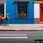Home 23 웹 생태계의 시각적 요소 디자인 - A vibrant website homepage targeted at Spanish-speaking users, showcasing a balanced color palette w...