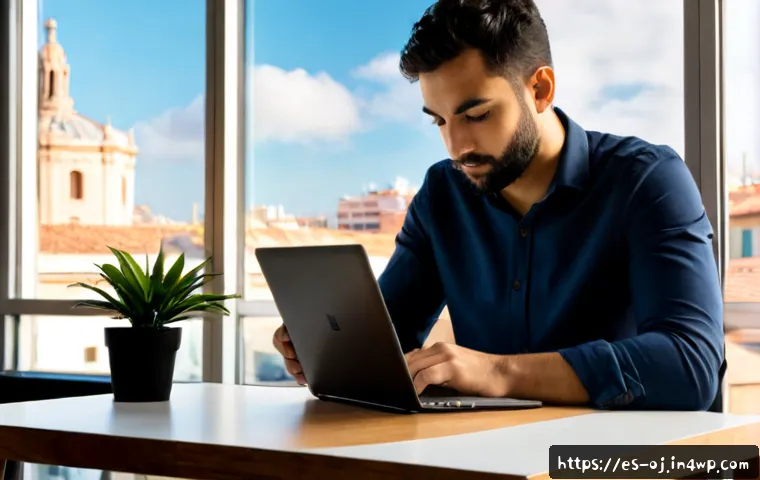 Home 17 웹 생태계와 클라우드 컴퓨팅 - Photorealistic modern coworking studio in Barcelona, a Spanish freelance designer working on a clean...